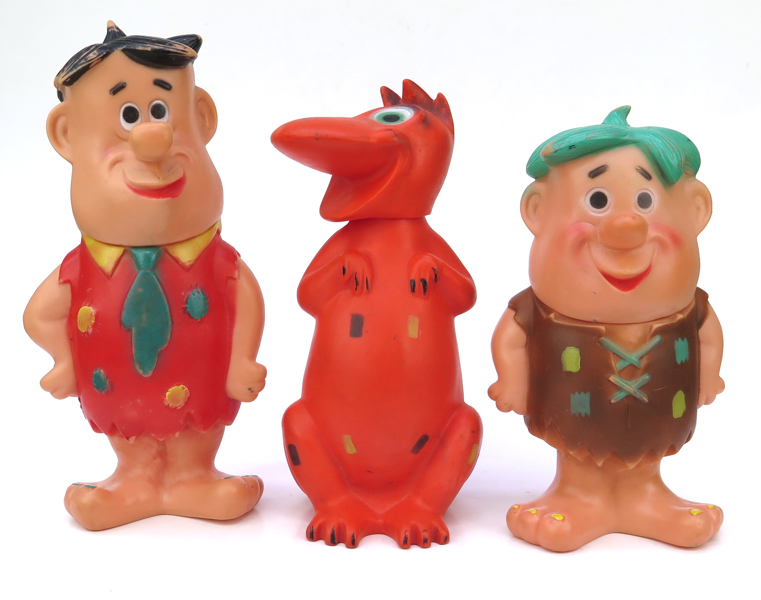 Figuriner/leksaker, Fred Flinta, Barney Granit samt Dino, Fred märkt Ultra produkter 1962, plast, höjd 24 - 29 cm_31608a_lg.jpeg