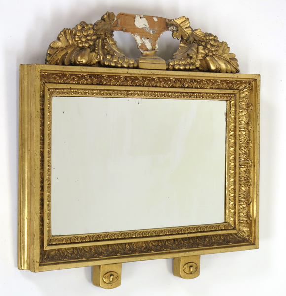 Spegellampett till 2 ljus, förgyllt trä och stuck, högklassigt arbete i empire, omkring 1820, originalglas, brännstämplat IMB för Johan Martin Berg, _31617a_lg.jpeg