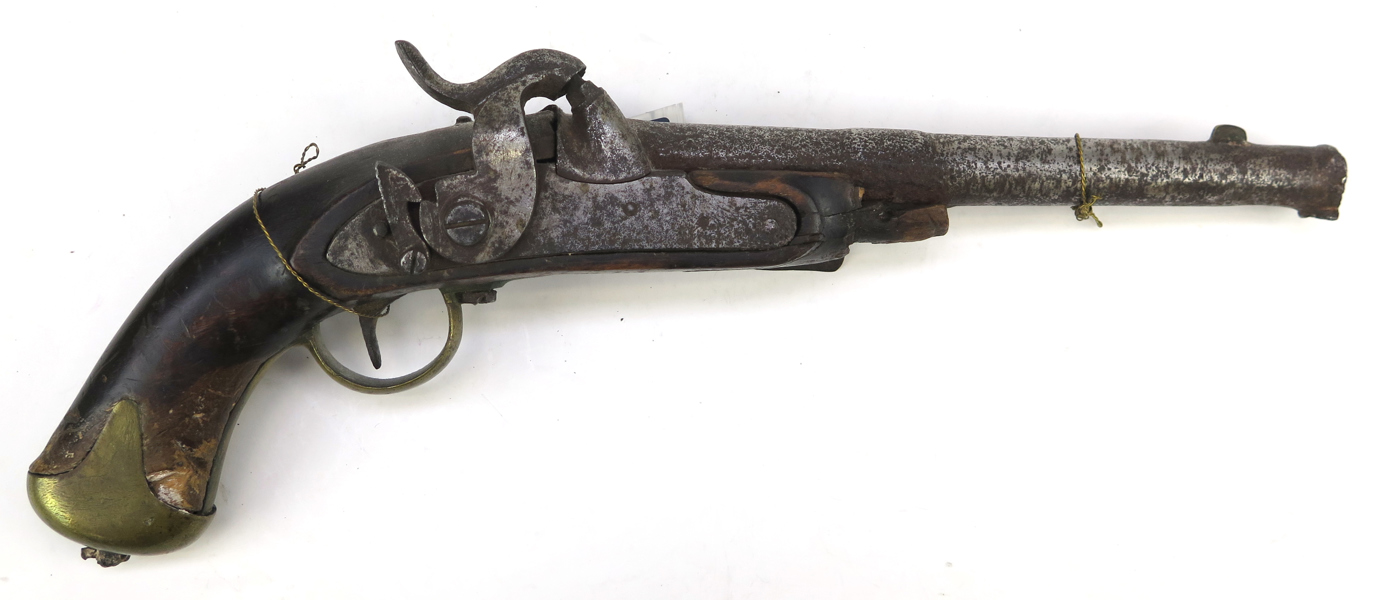 Slaglåspistol, M/1845 för Flottan, längd 42 cm, omfattande skador och slitage, Flottans Kassationsstämpel_31941a_8dbb832c770a3a9_lg.jpeg