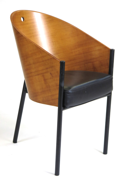 Starck, Philippe för Aleph/Driade, Italien, stol, lackerad metall och böjträ med svart läderklädsel, "Costes", design för Café Costes, Paris, design 1984_33951a_8dbe9bcb4643aad_lg.jpeg