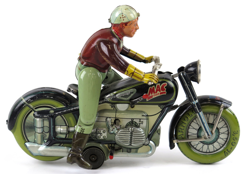 Mekanisk leksak, litograferad plåt, motorcykel, Arnold MAC700, 1940-50-tal, _3417a_8d86b918737e5c8_lg.jpeg