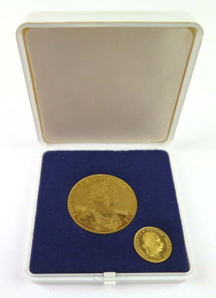 Guldmynt, 2 st, 986/1000 guld, 1 respektive 4 dukater, Österrike,_3497a_8d86f7dfb9d29d1_lg.jpeg