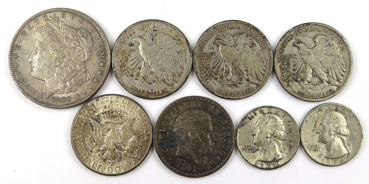 Parti silvermynt, USA och Portugal, bland annat 1$ 1889_3534a_8d8703ad2060ba1_lg.jpeg