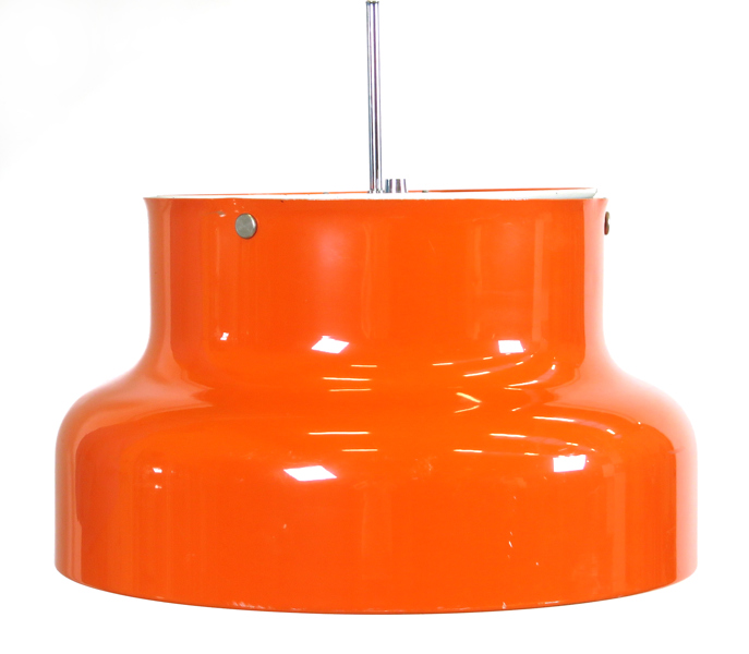 Pehrson, Anders för Ateljé Lyktan, lampa, orangelackerad metall, "Bumling", modell 240P/500, design 1968, etikettsignerad, dia 50 cm_36246a_8dc23f6c07f1b76_lg.jpeg