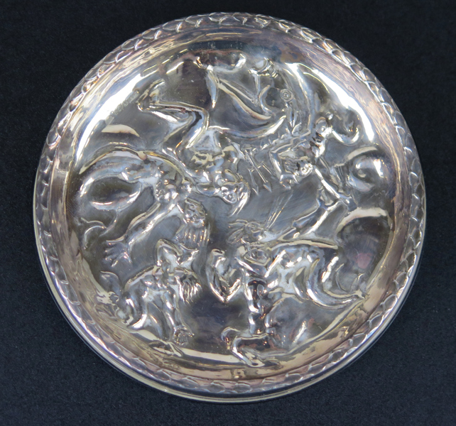 Milles, Carl för GAB, efter honom, askfat, silver och bakelit, "Vindarnas lek", stämplat Stockholm, diameter 12 cm, vikt 115 gram_36618a_lg.jpeg