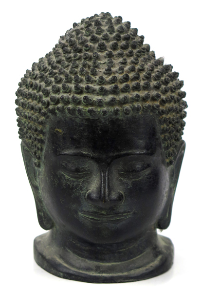 Skulptur, patinerad brons, Buddhahuvud, Burma, 1900-tal, cire-perdue-teknik, höjd 13 cm_36828a_8dc31f239666bbc_lg.jpeg