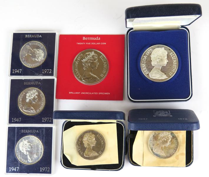 Silvermynt 5 + 2 st, Bermuda, 925/1000 silver, total vikt 239 gram, _3749a_8d874eb18a242e5_lg.jpeg