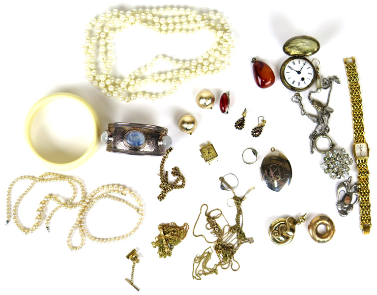 Parti smycken och bijouterier, bland annat damsavonett silver, 1800-tal, _4296a_8d88658b693fd7a_lg.jpeg