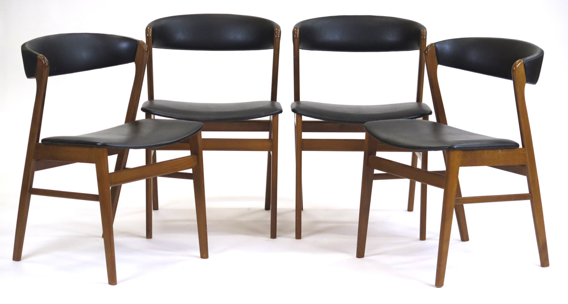 Okänd designer, möjligen Kai Kristiansen för Sax Stolefabrik, stolar, 4 st, bonad bok med svart konstläderklädsel, _4324a_8d887da02a9ba45_lg.jpeg