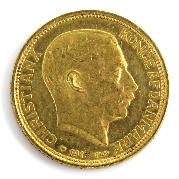 Guldmynt, Danmark, 10 kronor, Kristian X 1913, vikt 4,48 gr 900/1000 guld, _4523a_8d88d555508b414_lg.jpeg