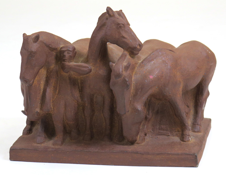 Johansen, Karl Otto för B&G, skulptur, stengods, man med hästar,_4574a_8d88fca19de2b8c_lg.jpeg