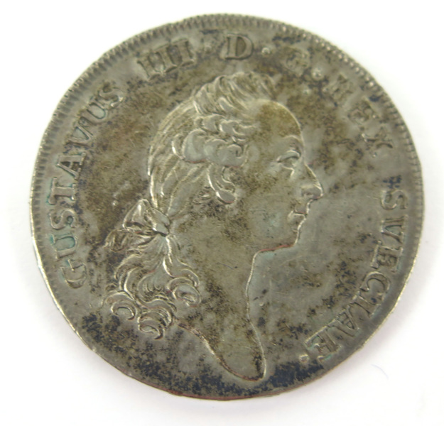 Silvermynt, 2/3 Riksdaler, 2 Daler Silvermynt, Gustav III 1776,_4667a_lg.jpeg