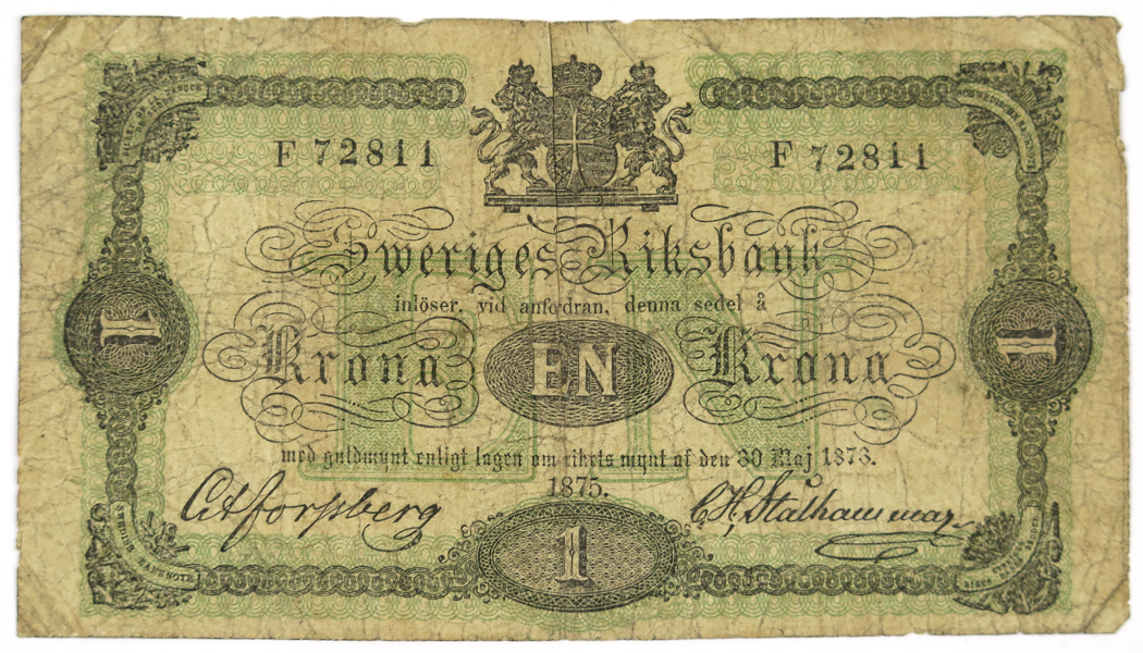 Sedel, 1 Krona, Sveriges Riksbank 1875,_4730a_lg.jpeg