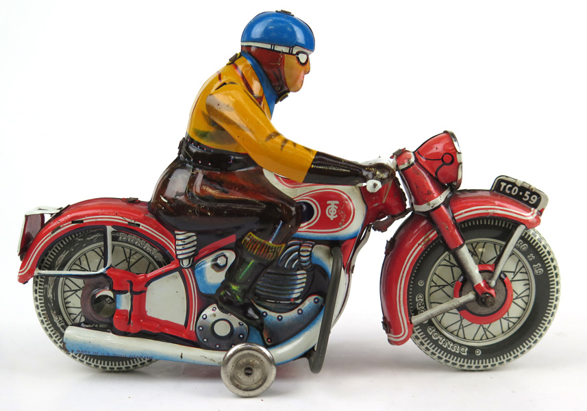 Mekanisk leksak, motorcykel, Tipp & Co, (Tippco), 1940-50-tal, _6422a_8d8c46691740406_lg.jpeg