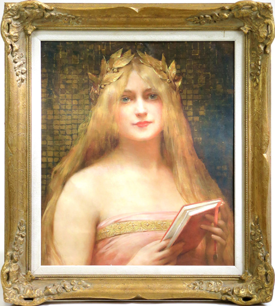 Comerre, Francois Léon, efter honom, gicléetryck (?), "Girl with a Golden Wreath",_7437a_8d8ead3609c2515_lg.jpeg