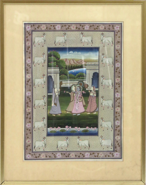 Okänd indisk konstnär, 1900-tal, gouache på siden, religiös scen,_8110a_lg.jpeg