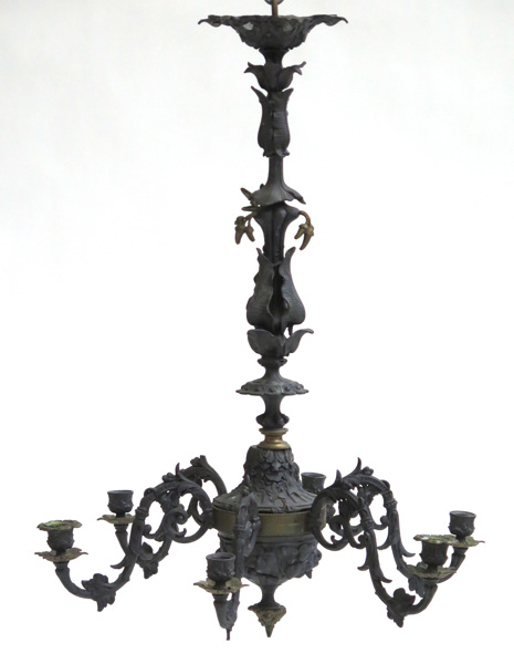 Takkrona till 6 ljus, patinerad metall och mässing, nyrokoko, 1800-talets 2 hälft,_8190a_lg.jpeg