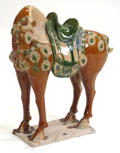 Skulptur, glaserat stengods, stående häst, _8566a_8d904257204cbfd_lg.jpeg