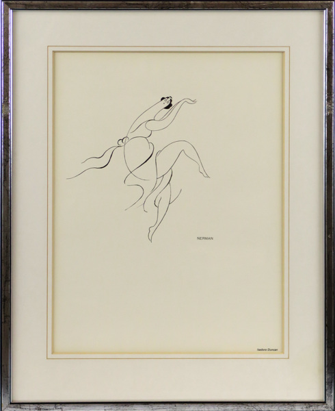 Nerman, Einar, efter honom, litografi, "Isadora Duncan",  _9883a_8d929c53ca9d071_lg.jpeg